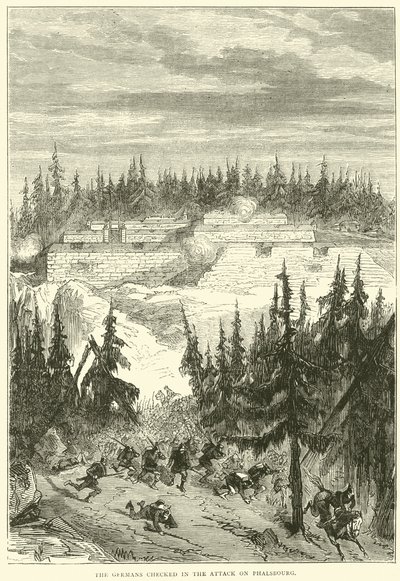 Die Deutschen stoppen den Angriff auf Phalsbourg, 1871 von English School