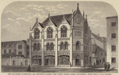 Die neuen Läden der Gloucester Co-Operative and Industrial Society, Barton Street, Gloucester (Stich) von English School