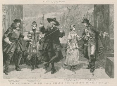 Die Gondoliers im Savoy Theatre - das Quintett im ersten Akt von English School