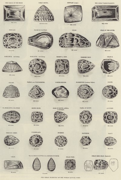 Die großen Diamanten der Welt (Stich) von English School