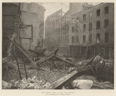 Das große Feuer im Old Bailey von English School