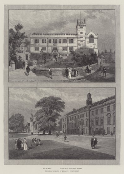 Die großen Schulen Englands, Shrewsbury (Gravur) von English School