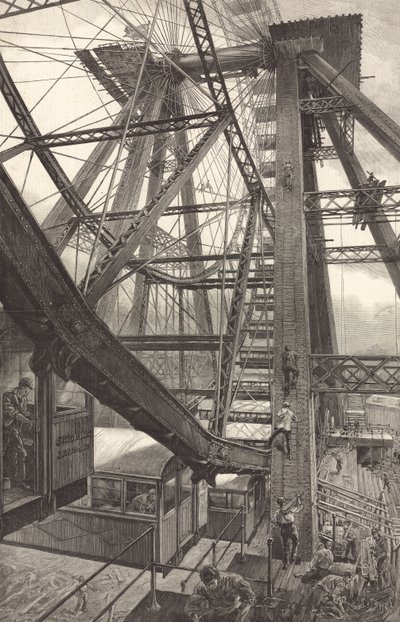 Das Große Rad in Earls Court von unten gesehen von English School