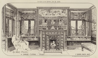 Der Grüne Salon in Dovne Lodge, Putney (Stich) von English School