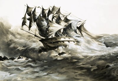 Die Grosvenor war mit einer reichen Ladung beladen, als sie vor der Küste Südafrikas auf Grund lief von English School