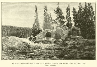 Der Grotto Geysir im Upper Geyser Basin des Yellowstone Nationalparks von English School