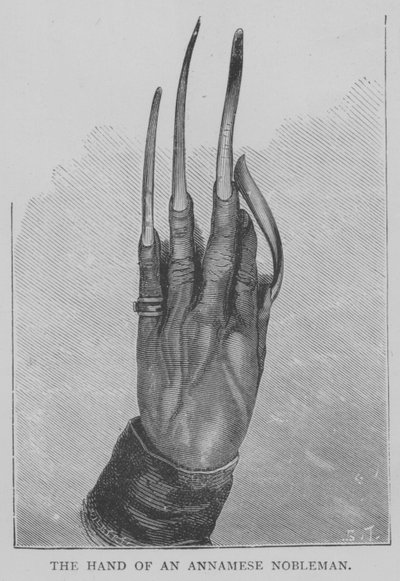 Die Hand eines annamesischen Edelmanns (Gravur) von English School