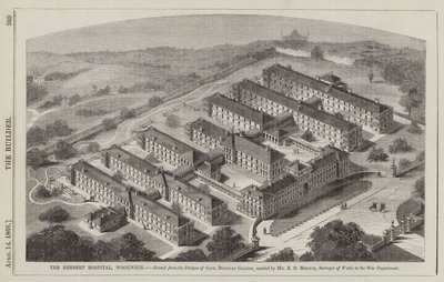 Das Herbert Hospital, Woolwich, errichtet nach den Entwürfen von Captain Douglas Galton, unterstützt (Gravur) von English School