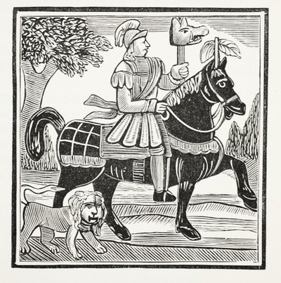 Die Geschichte von Guy, Earl of Warwick, Illustration aus Chap-books des achtzehnten Jahrhunderts von John Ashton, veröffentlicht 1882 von English School