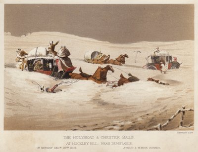 Die Holyhead- und Chester-Posten, bei Hockley Hill, nahe Dunstable von English School