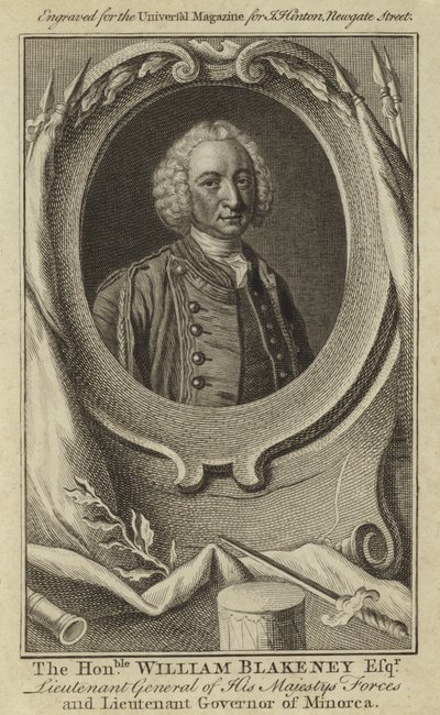 Der Ehrenwerte William Blakeney Esquire, Generalleutnant der Streitkräfte Seiner Majestät und Gouverneur von Menorca von English School