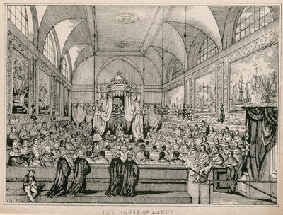 Das House of Lords, Westminster, London von English School