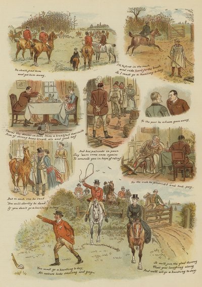 Der Jagdtag (Chromolithographie) von English School
