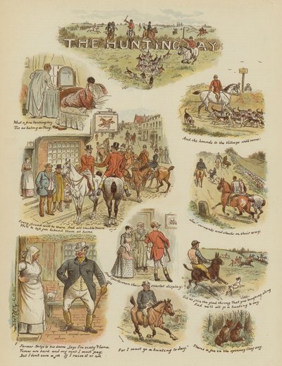 Der Jagdtag (Chromolithographie) von English School