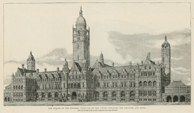 Das Imperial Institute: Fassade des Gebäudes auf der Nordseite der Imperial Institute Road von English School