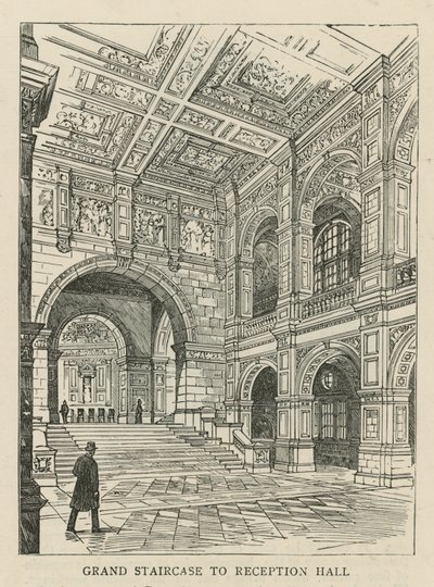 Das Imperial Institute: Große Treppe zur Empfangshalle von English School