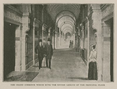 Das Imperial Institute: Der große Korridor, der die gesamte Länge des Hauptgeschosses durchläuft von English School