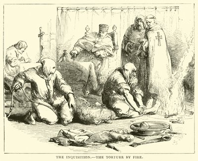 Die Inquisition, die Folter durch Feuer von English School