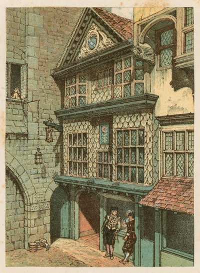 Die Internationale Gesundheitsausstellung in South Kensington, 1884: die alte Londoner Straße von English School