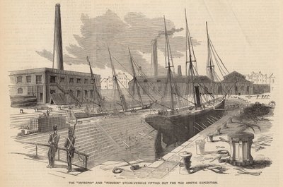 Die Intrepid und Pioneer Dampfschiffe für die Arktisexpedition von English School
