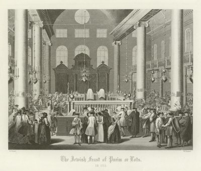 Das jüdische Purimfest, 1712 von English School