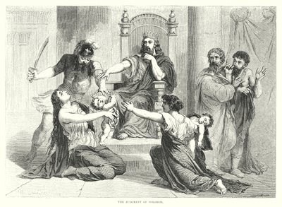 Das Urteil Salomos (Gravur) von English School