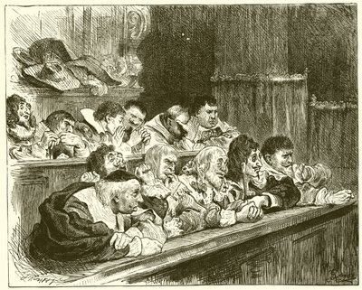 Die Jury. Herr Blinder Mann, Herr Bosheit, Herr Liebeslust, Herr Lebe Locker, Herr Heißsporn, Herr Hochmütig, Herr Feindschaft, Herr Lügner, Herr Grausamkeit, Herr Licht Hass, Herr Unversöhnlich von English School