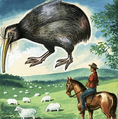 Der Kiwi, Emblem von Neuseeland von English School
