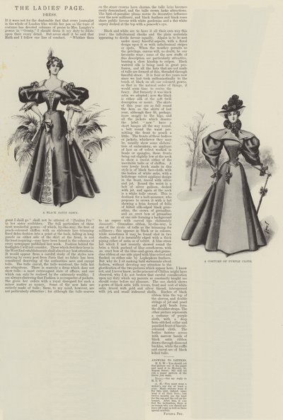 Die Seite der Damen, Kleid (Lithografie) von English School
