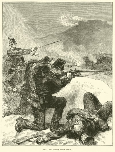 Der letzte Ausfall aus Paris, Januar 1871 von English School