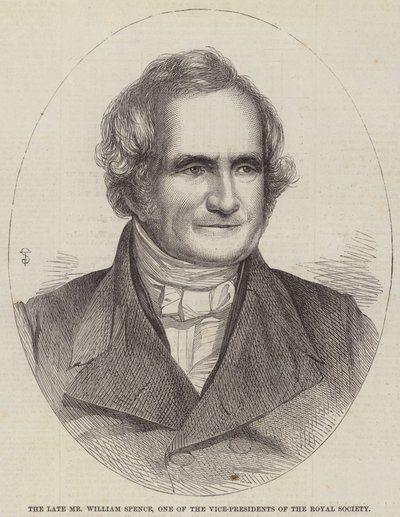 Der verstorbene Mr. William Spence, einer der Vizepräsidenten der Royal Society (Stich) von English School