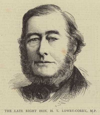 Der verstorbene rechte Ehrenwerte H T Lowry-Corry, MP (Stich) von English School