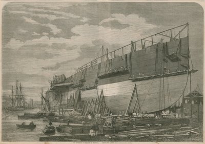 Der Leviathan im Hof von Millwall, London, vor dem Start von English School
