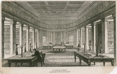 Die Bibliothek der London Institution, Finsbury Circus, London von English School