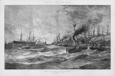 Die Anlegestelle von Liverpool, Merseyside von English School