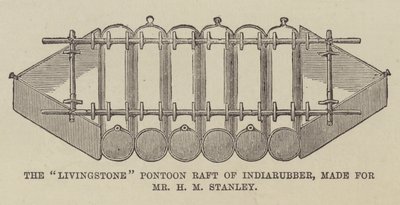 Das "Livingstone" Pontonfloß aus Gummi, hergestellt für Herrn H M Stanley von English School