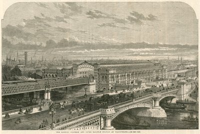 Die London, Chatham und Dover Eisenbahnstation in Blackfriars, London von English School