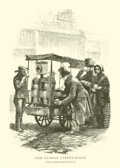 Der Londoner Kaffeestand (Gravur) von English School