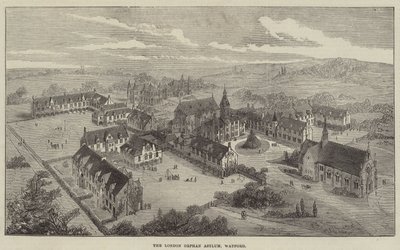 Das Londoner Waisenhaus, Watford (Gravur) von English School