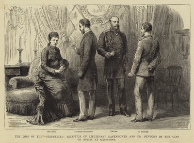 Der Verlust der "Jeannette", Empfang von Leutnant Danenhower und Dr. Newcomb durch den Zaren von Russland in Gatschina von English School