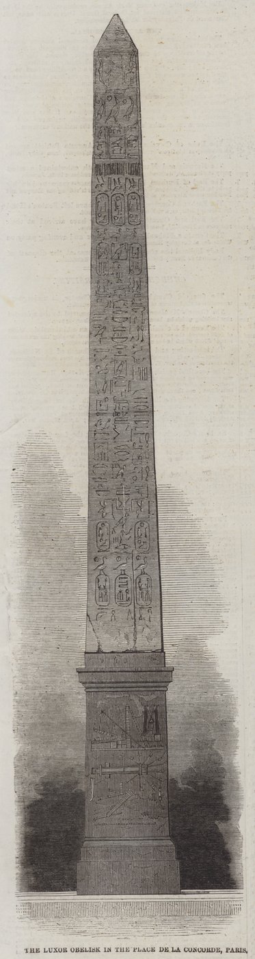Der Luxor-Obelisk auf der Place de la Concorde, Paris von English School