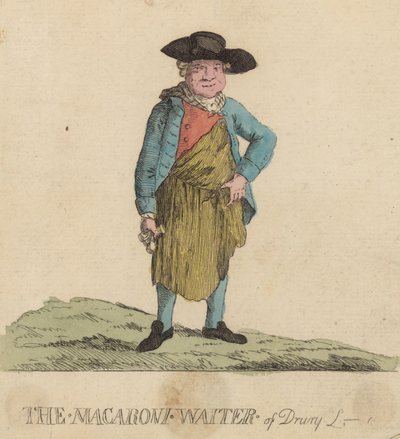 Der Macaroni-Kellner von Drury Lane, London von English School