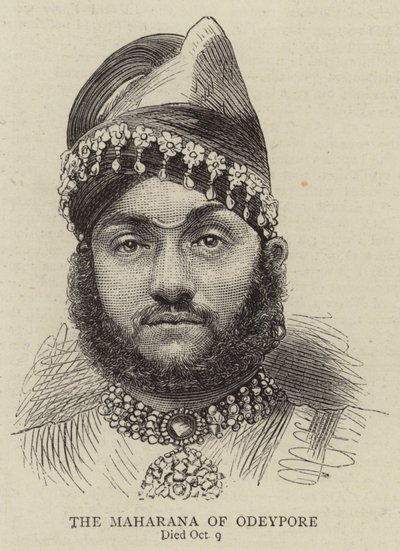 Der Maharana von Odeypore (Stich) von English School