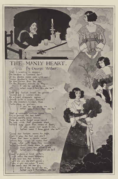 Das männliche Herz, von George Wither (Lithografie) von English School