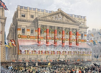 Das Mansion House, 7. März 1863, aus Ein Gedenkbuch zur Hochzeit von Edward VII. und Alexandra von Dänemark, veröffentlicht 1864 von English School