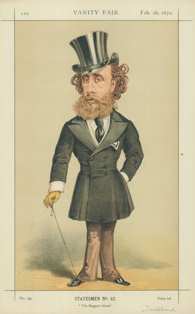 Der Marquis (John) Townshend, Der Freund der Bettler, 26. Februar 1870, Vanity Fair Karikatur von English School