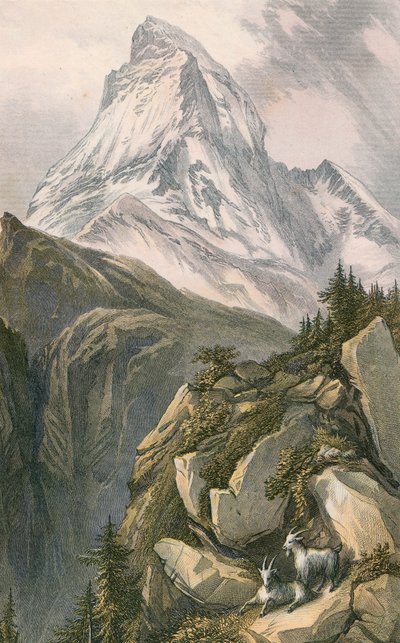Das Matterhorn, oder Mont Cervin. Von oberhalb Zermatt, Schweiz von English School