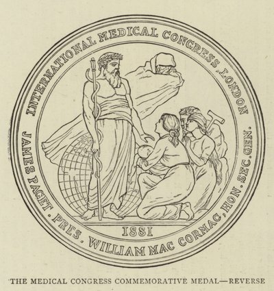 Die Gedenkmedaille des Medizinischen Kongresses, Rückseite (Stich) von English School