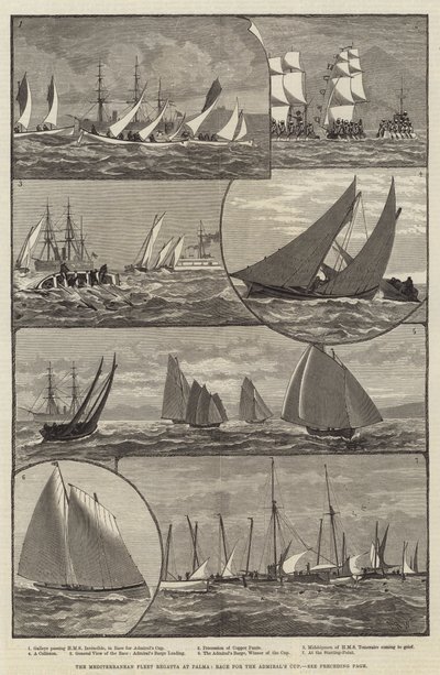 Die Mittelmeerflotten-Regatta in Palma, Rennen um den Admiralspokal von English School