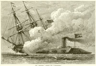 Die Merrimac versenkt die Cumberland von English School
